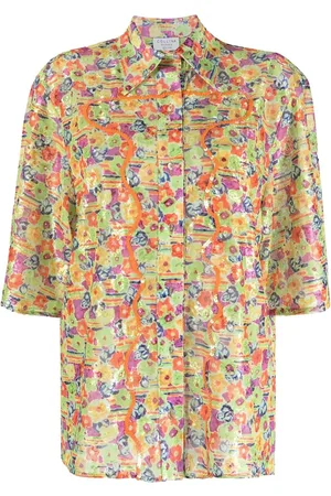 Collina Strada Floral-print sequin-detail shirt