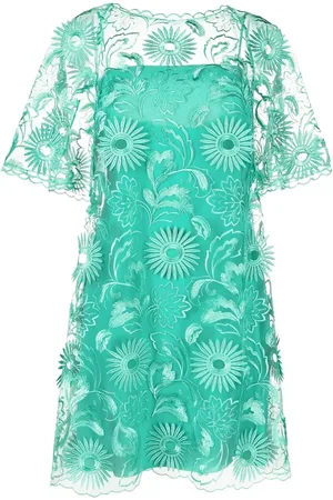 Alberta Ferretti Floral-embroidered mini dress