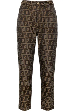 Fendi Zucca-print cropped jeans
