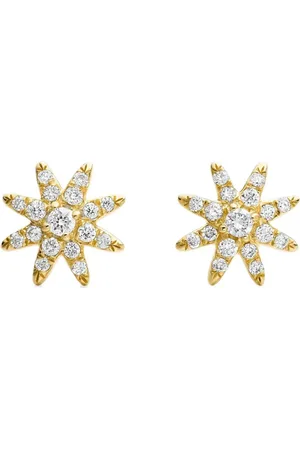 David Yurman 18kt yellow Petite Starburst diamond stud earrings (7.5mm)