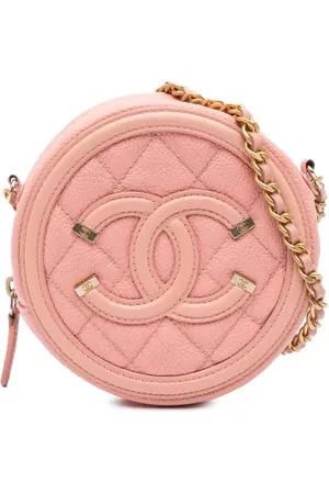 CHANEL 2019 Caviar CC Filigree Round crossbody bag
