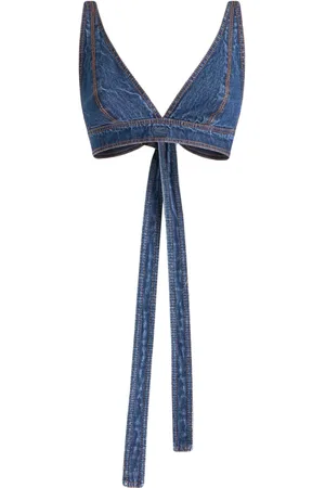 Etro Tie-fastening denim bralette