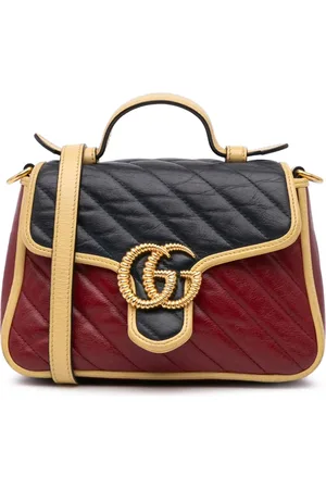 Gucci 2016-2024 Mini Tricolor GG Marmont Matelasse Leather Torchon Top Handle Bag satchel