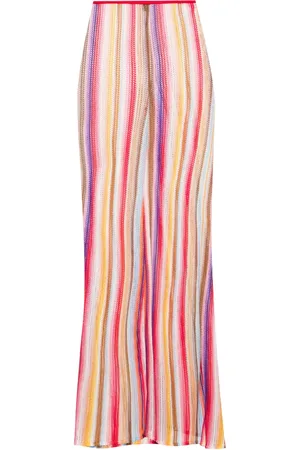 Missoni Striped crochet-knit flared trousers