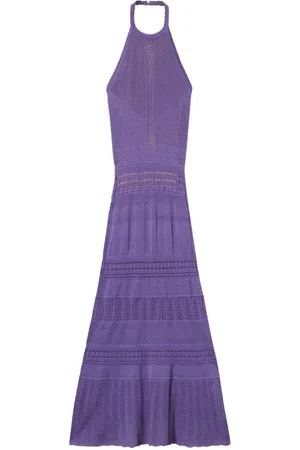 Twin-Set Pointelle-knit halterneck dress