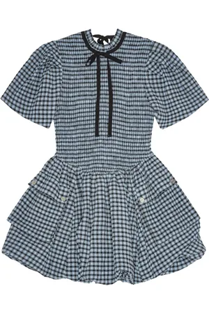 Ganni Checked seersucker mini dress