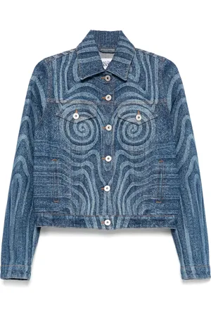 Jean Paul Gaultier Spiral-print denim jacket