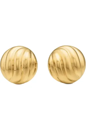 David Yurman 18kt yellow Sculpted Cable stud earrings (8mm)