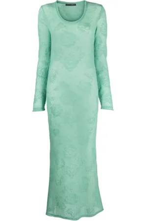 Marco Rambaldi Rose-appliqué knitted maxi dress