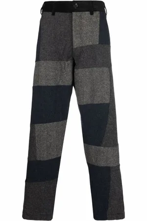 Comme des Garçons Contrast patchwork straight-leg trousers