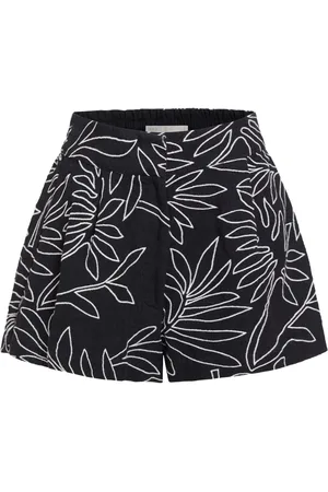 Marie Oliver Blanche leaf-embroidered shorts