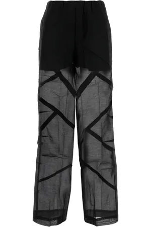 CO Sheer-panelled wide-leg trousers
