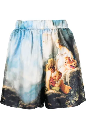 Roberto Cavalli Graphic-print silk shorts