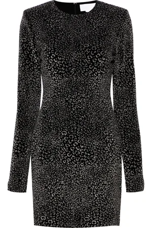 GENNY Animalier velvet mini dress