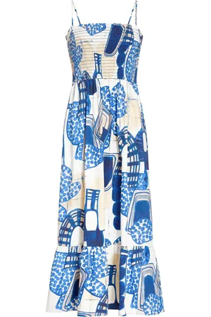 Marie Oliver Neeley smocked-detail maxi dress