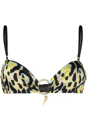 Roberto Cavalli Leopard-print bikini top