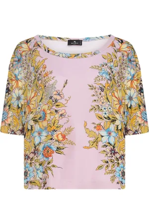 Etro Floral-print boat-neck T-shirt