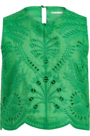 Marie Oliver Davis broderie-anglaise sleeveless top