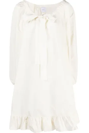 Patou Tie-neck ruffled minidress