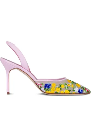 Manolo Blahnik 90mm embroidered pumps