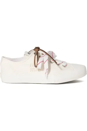 Miu Miu Washed-denim sneakers