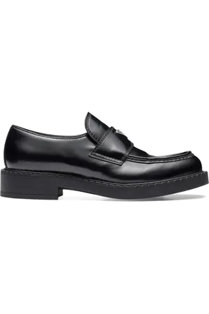 Prada Brushed-leather loafers