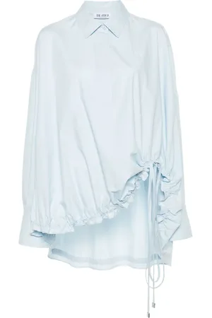 The Attico Drawstring-hem cotton shirt