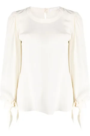 Chloé Puff-sleeve organic silk blouse