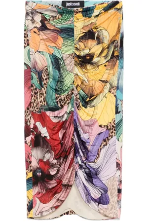 Roberto Cavalli Floral-print midi skirt