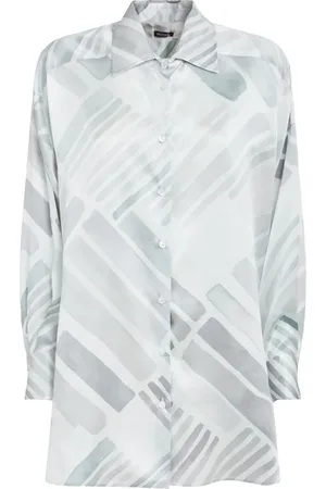 Kiton Ethnic Brush-pattern silk shirt