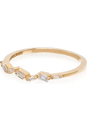 Suzanne Kalan 18kt yellow baguette diamond ring