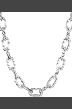 David Yurman Sterling DY Madison diamond chain necklace (11mm)