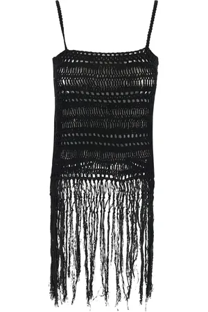 GENTRYPORTOFINO Semi-sheer fringed top