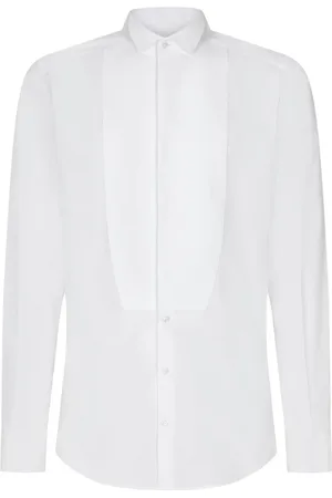 Dolce & Gabbana Gold-fit cotton tuxedo shirt
