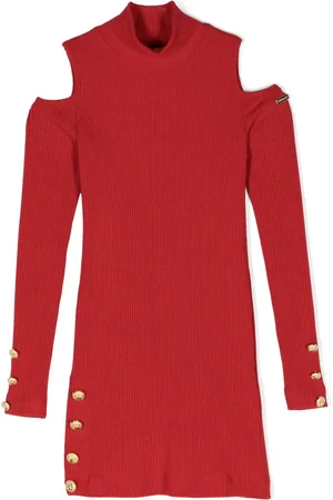 MONNALISA Long-sleeve ribbed-knit dress