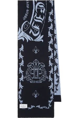 Philipp Plein Monogram-motif merino scarf
