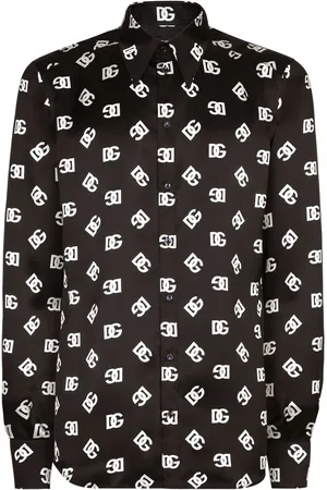 Dolce & Gabbana DG all-over logo-print silk shirt