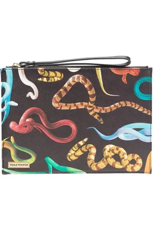 SELETTI Snake-print wash bag