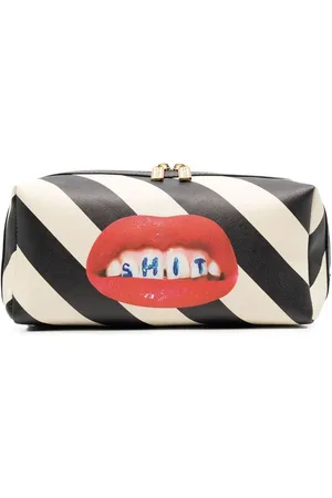 SELETTI Graphic-print striped wash bag