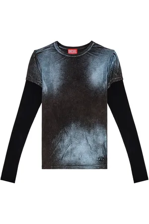 Diesel T-Miwa layered acid-wash T-shirt