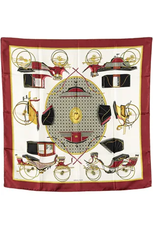 Hermès 20th Century Les Voitures a Transformation Silk Scarf scarves