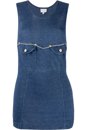 VERSACE 2000s flap pockets sleeveless top