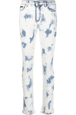 Philipp Plein Bleach-wash straight-leg jeans