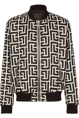 Balmain Monogram reversible wool bomber jacket