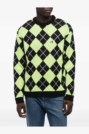 AWAKE NY Argyle-check pattern jumper