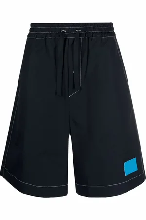 SUNNEI Dark wash elastic-waist shorts