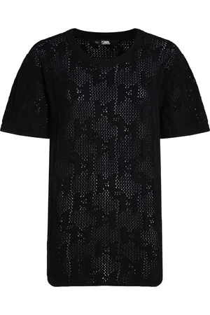 Karl Lagerfeld Monogram-jacquard T-shirt