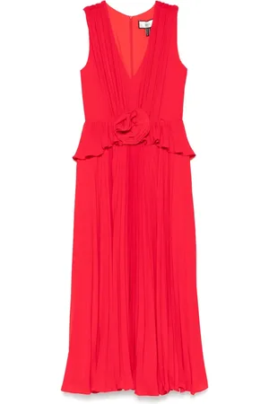 NISSA Floral-appliqué maxi dress