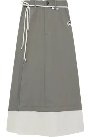 Maison Mihara Yasuhiro Pasted layered midi skirt