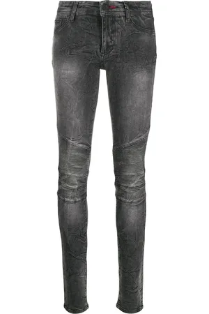 Philipp Plein Acid-wash skinny jeggings